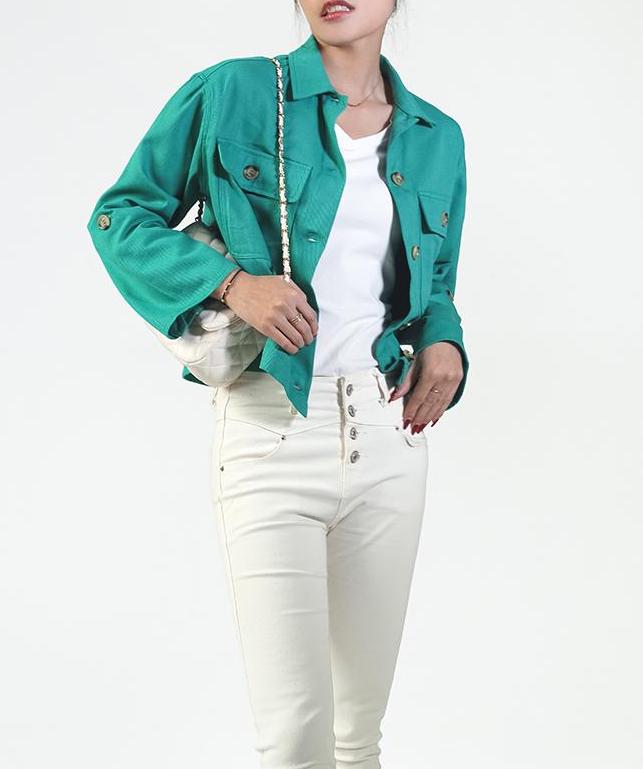 Veste Courte Verte Glam K